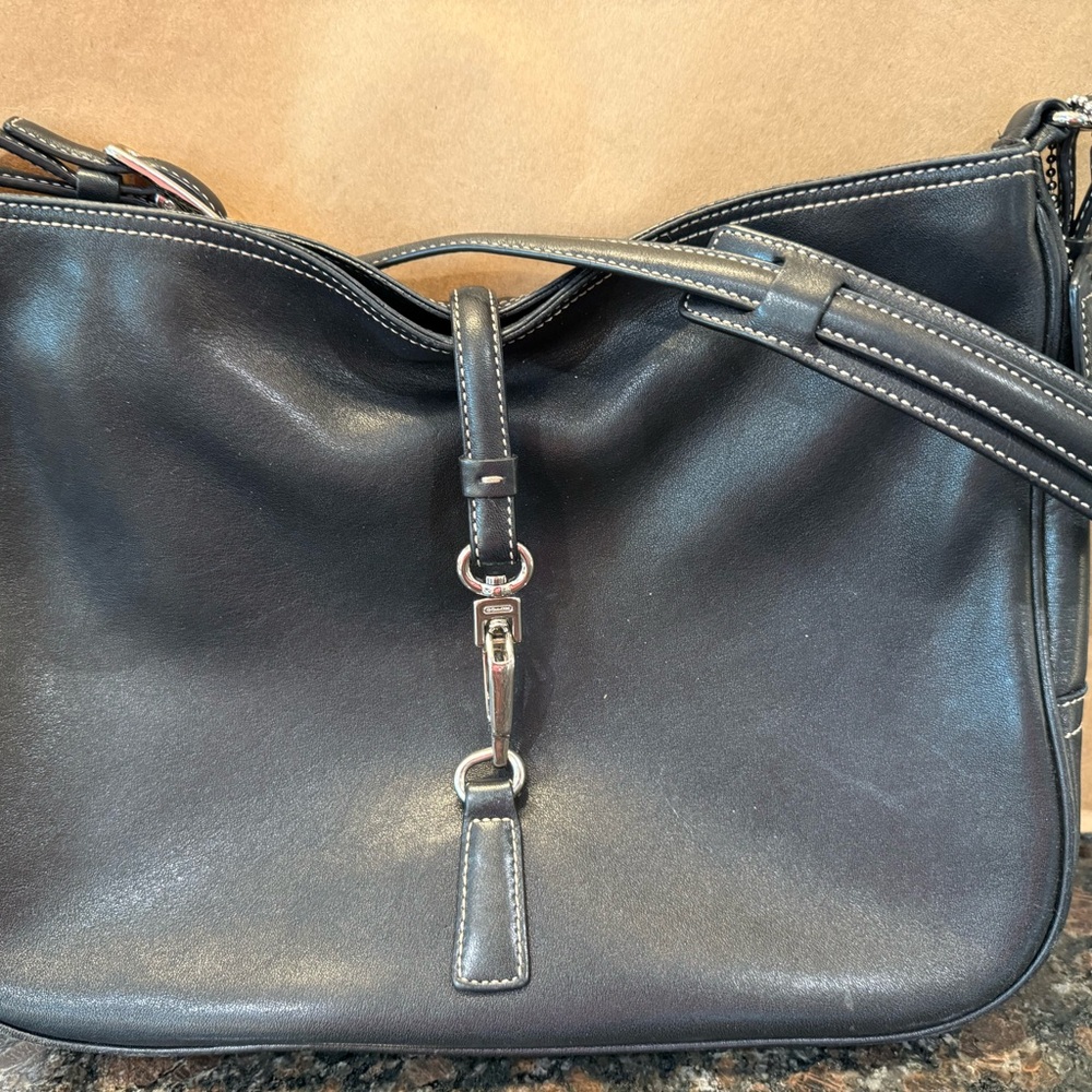 Coach Black Leather Shoulder Bag